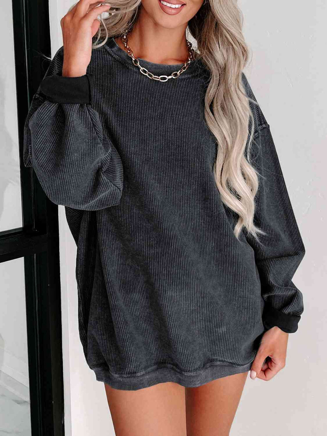Stilla | Nakke Droppet Skulder Sweatshirt