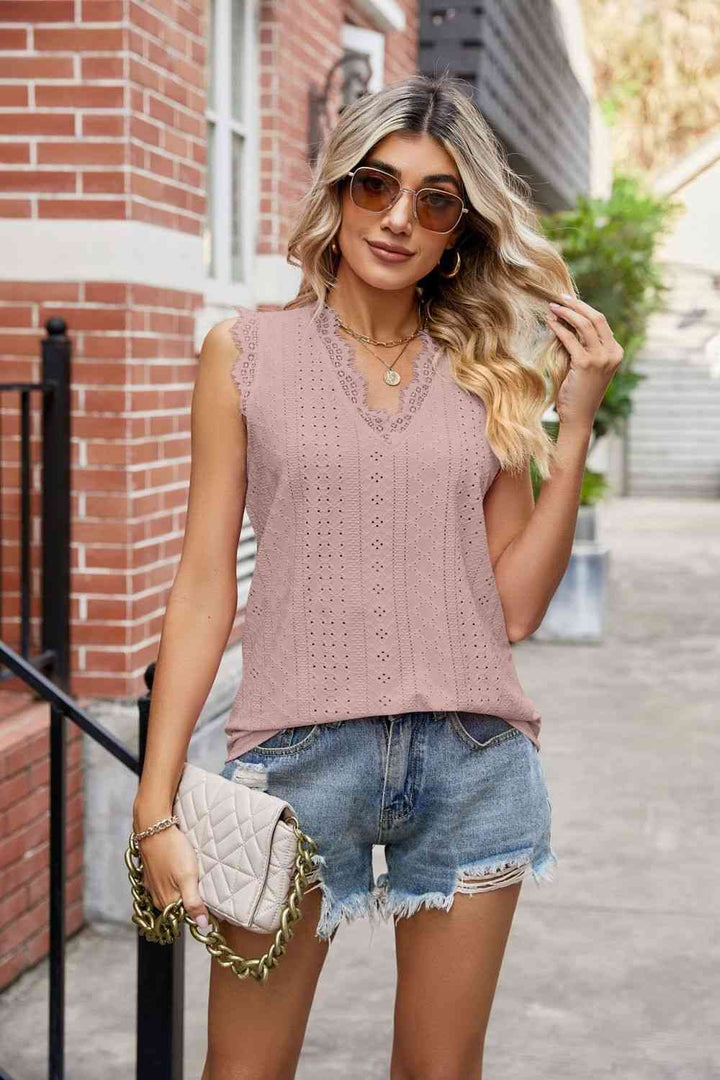 Stilla | Blondekant V-hals Tank