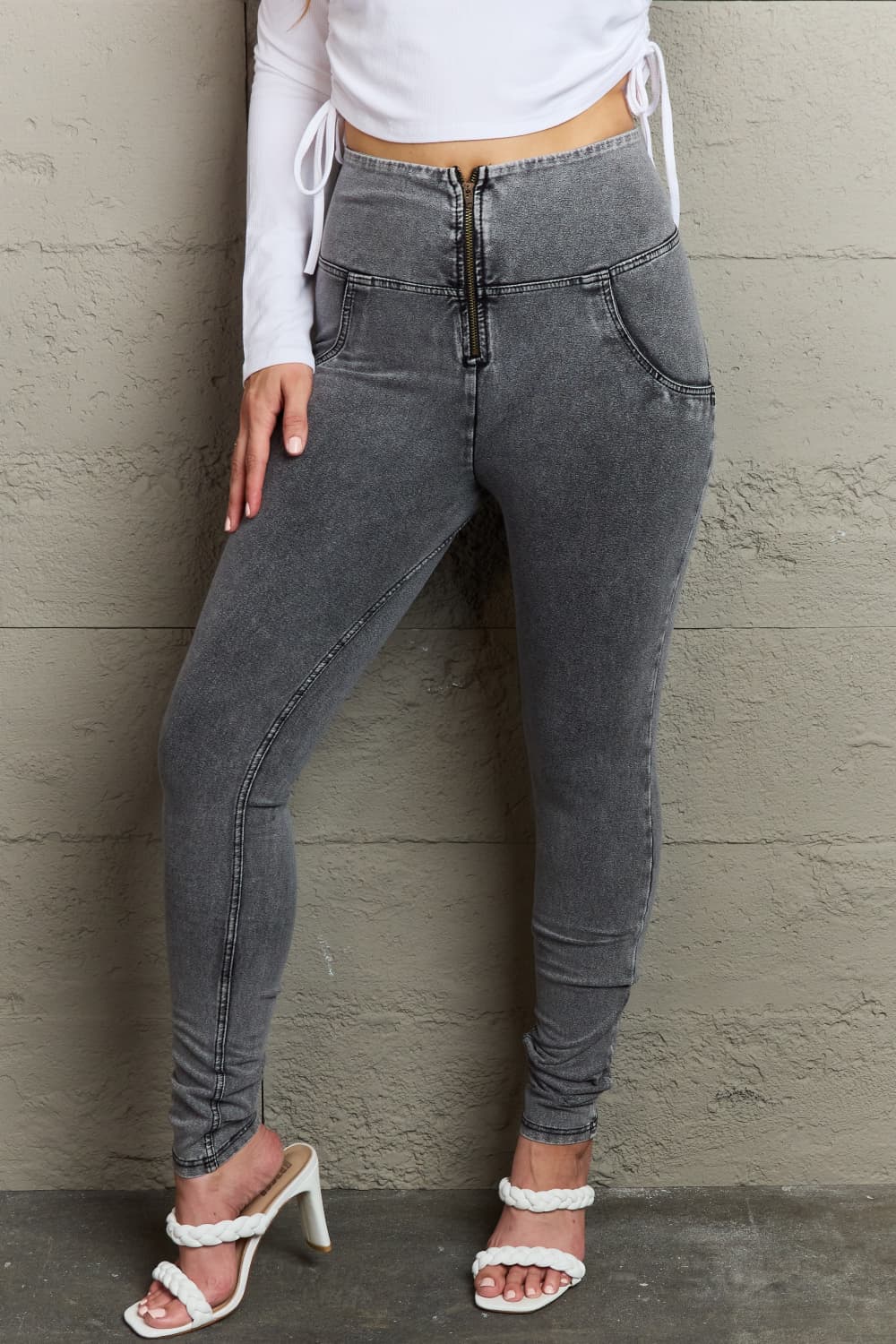 Stilla | Lynlås Lukning Skinny Jeans med Lommer