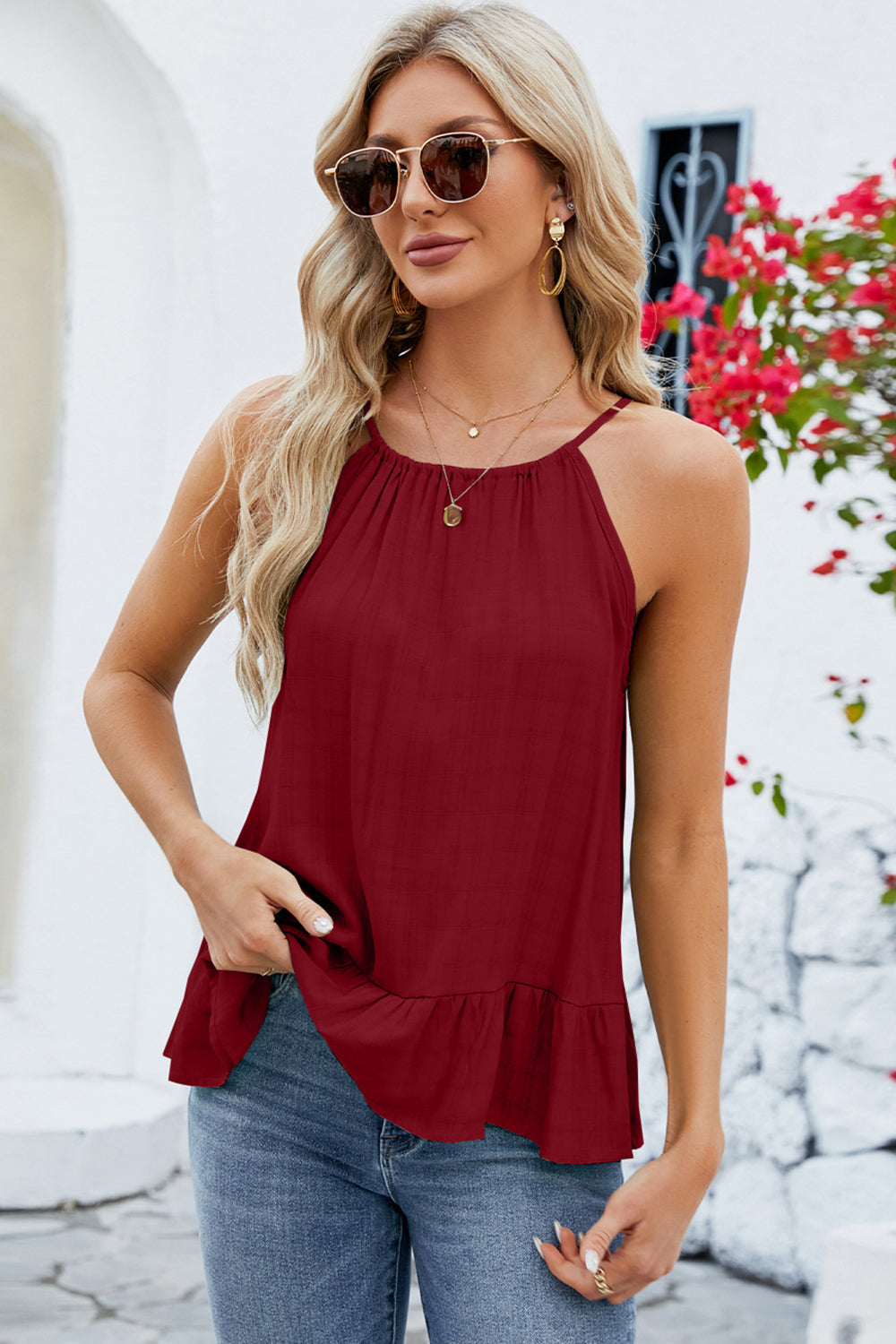 Stilla | Ruffled Rund Hals Cami