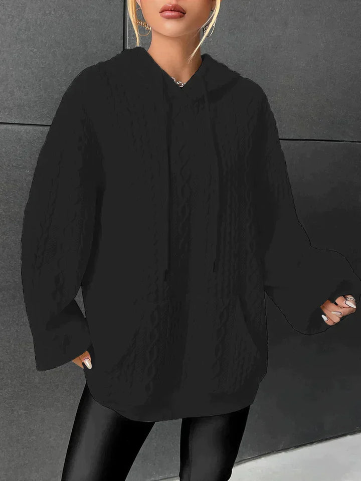 Stilla | Overdimensioneret sweatshirt med hætte og snøre med snøre