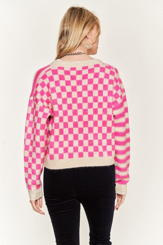 Stilla | Mønster Sweatshirt Cardigan
