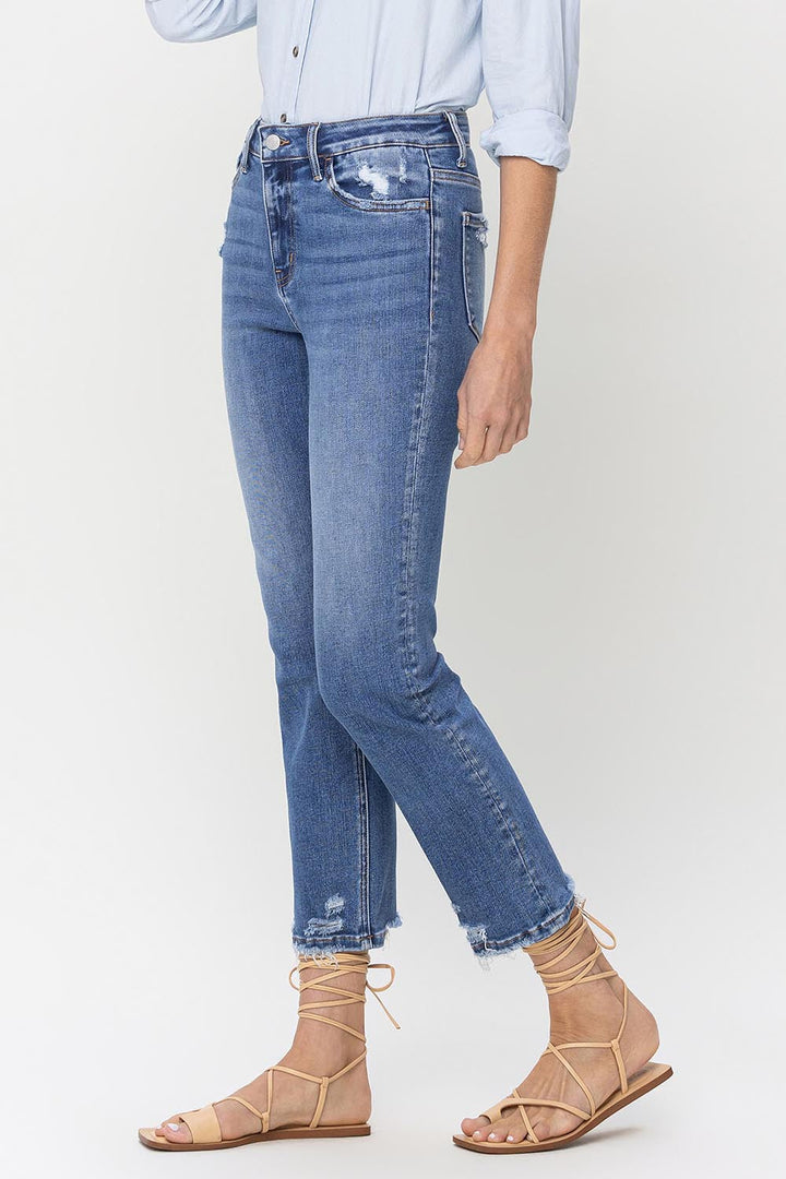 Stilla | Højtaljede Rå Kanten Lige Jeans