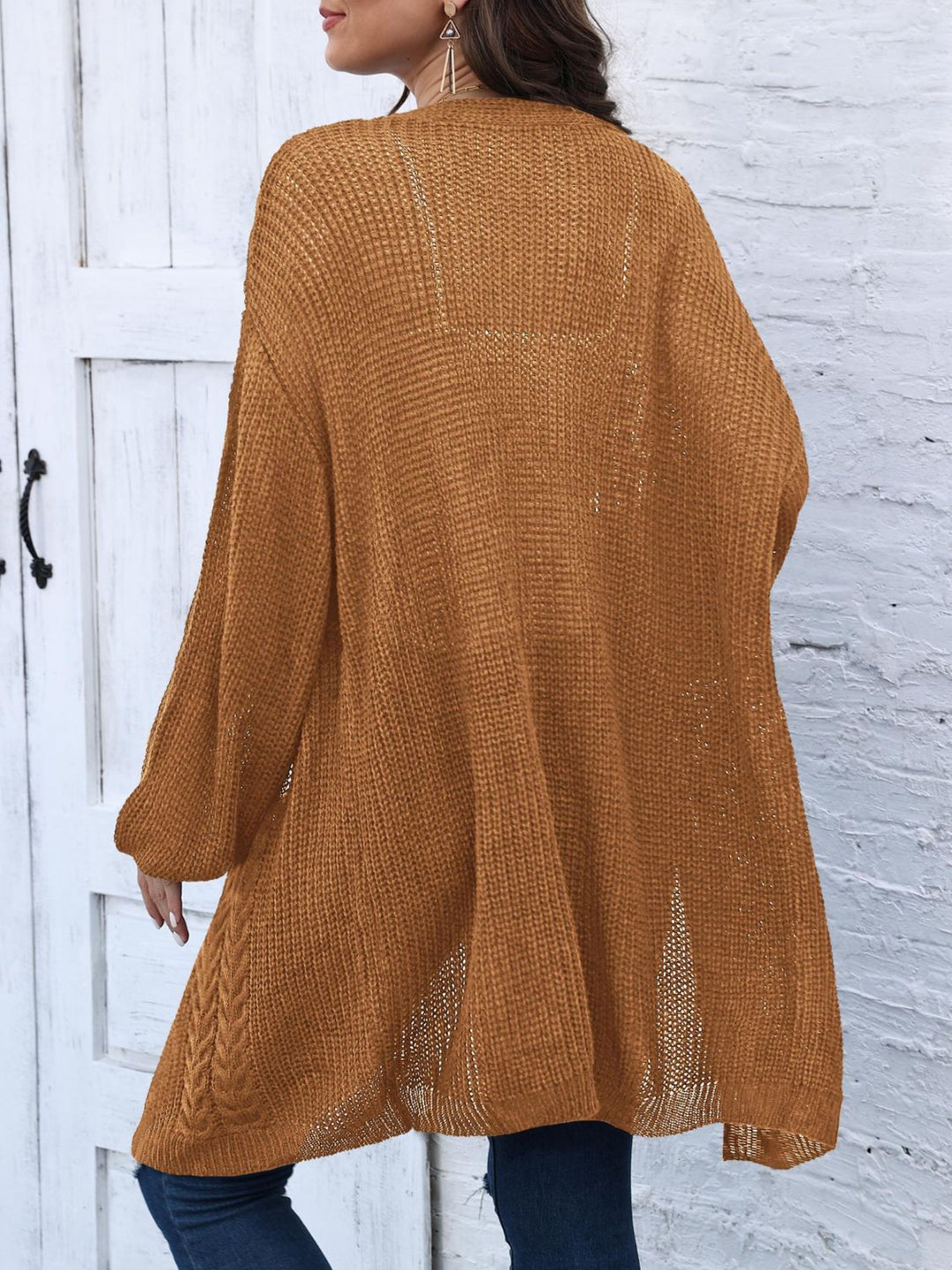 Stilla | Strik Åben Front Langærmet Cardigan