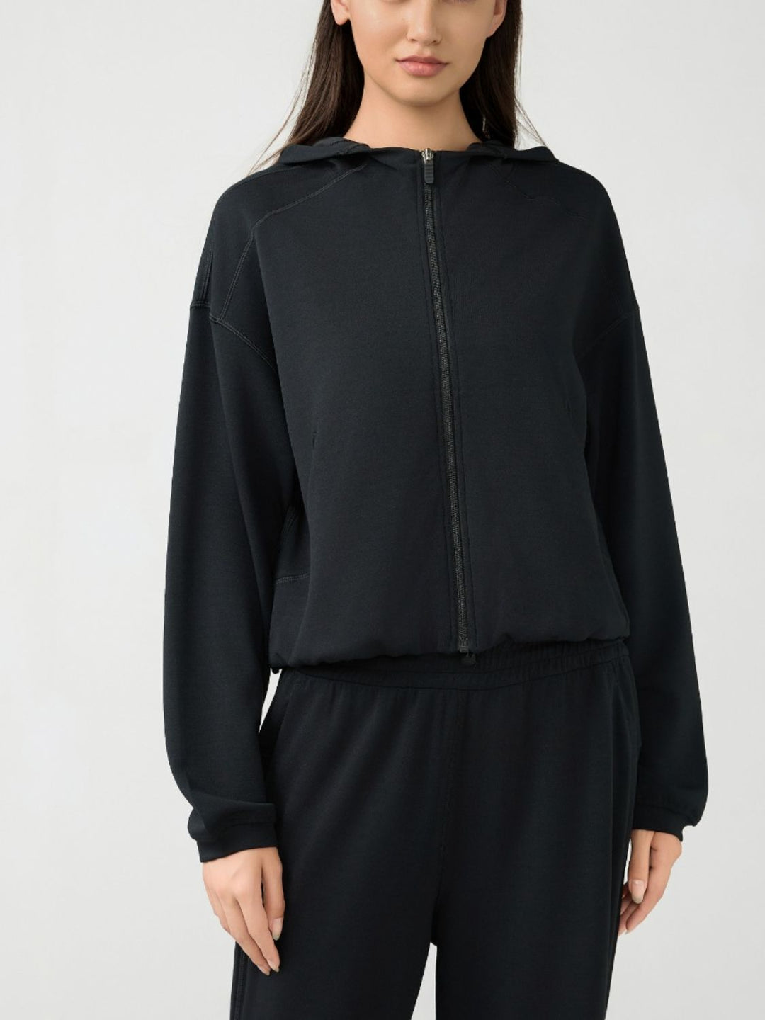 Stilla | Zip Up Dropped Shoulder Active Hooded