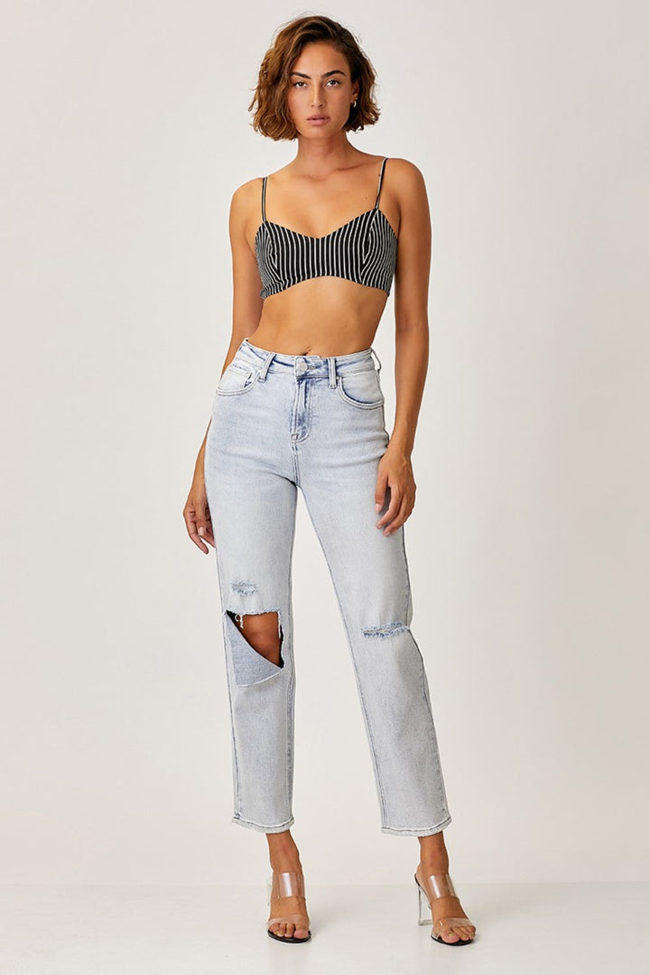 Stilla | High Rise Distressed Relaxed Jeans