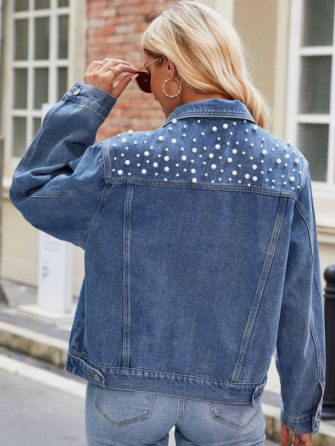 Stilla | Detaljeret Krave Langærmet Denimjakke