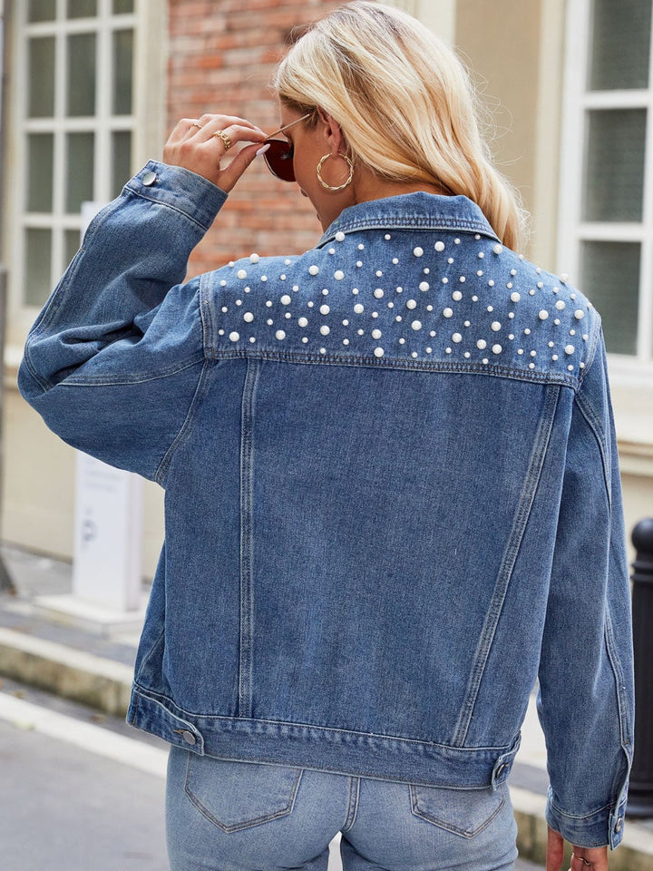 Stilla | Detaljeret Krave Langærmet Denimjakke