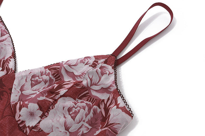 Stilla | Langt blomsterprint kjole med stropper, V-udskæring, til fester, strand, ferie, Y2K stil, forår,