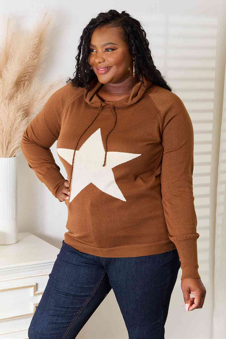 Stilla | Full Size Stjerne Grafik Huooded Sweater