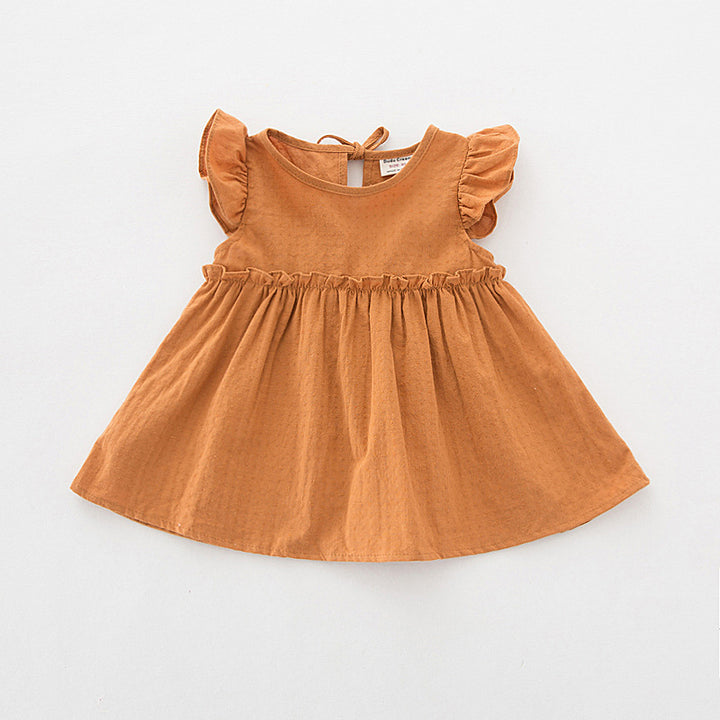 Pige Ruffle strapless bomulds kjole Stilla
