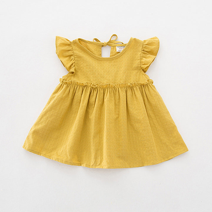 Pige Ruffle strapless bomulds kjole Stilla