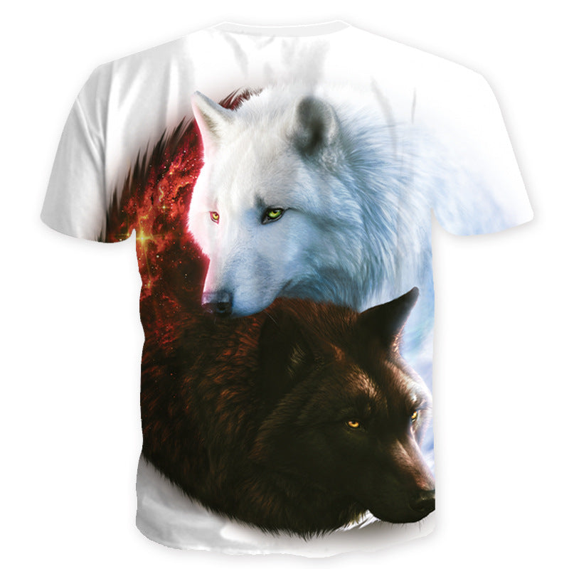 Unisex T-shirt med imponerende ulvemotiv og højkvalitets digitaltryk Stilla