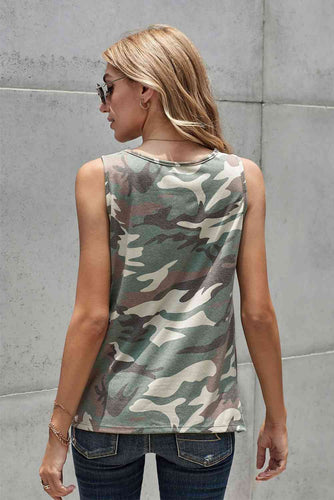 Stilla | Print Udsnit Kant Detalje Tank