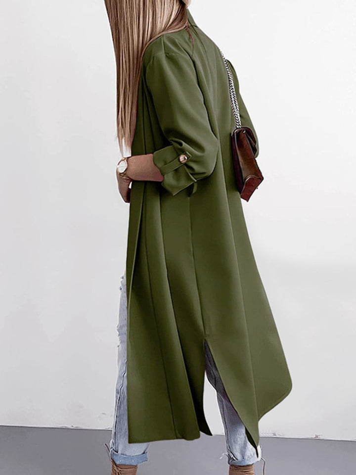 Stilla | Åben Front Rulle-Tab Ærme Trench Coat