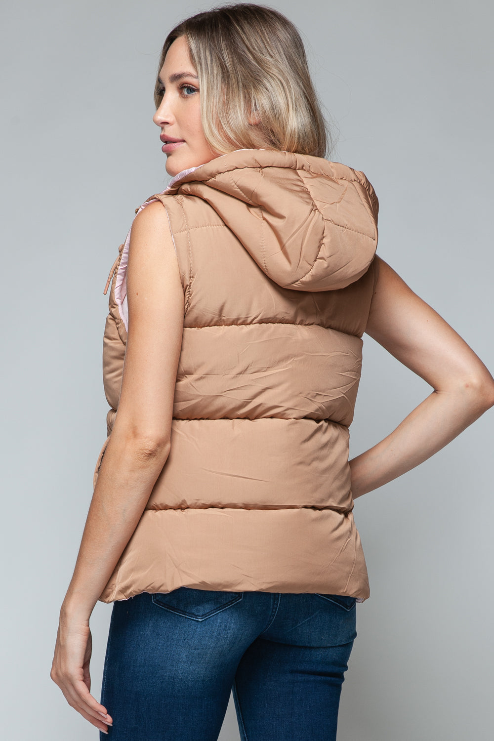 Stilla | Snob Hoodie Vest Med Trykknap og Lynlås