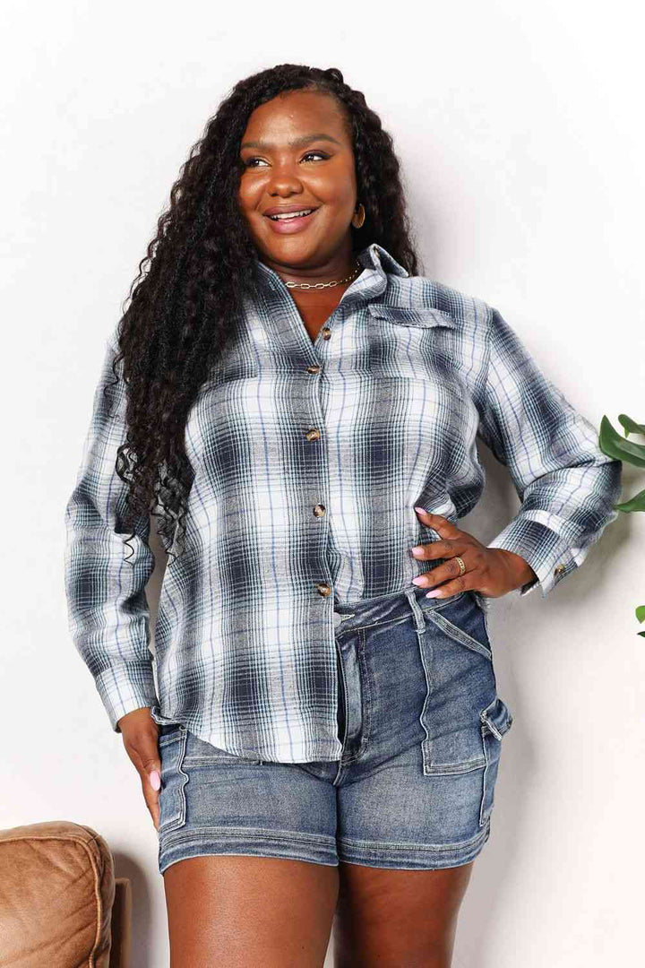 Stilla | Take Plaid Dropped Shoulder Shirt