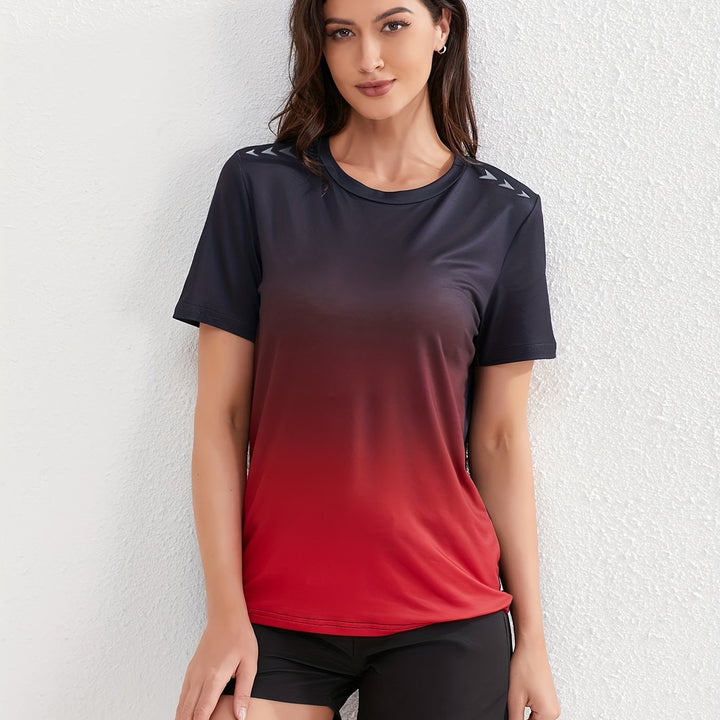 Skovae | Damer Ombre Sport T-Shirt med Korte Ærmer