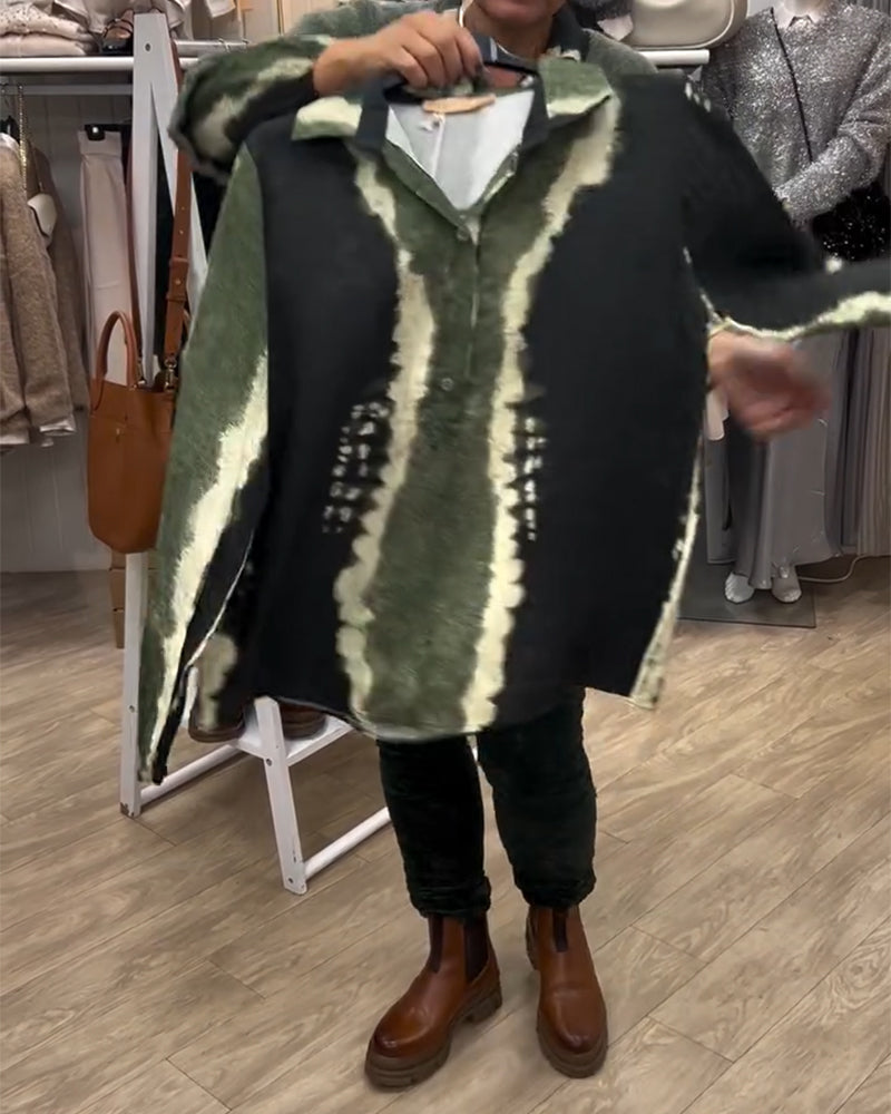 Stilla | Revers Retro Farveblok Lange Ærmer