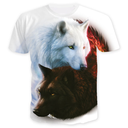 Unisex T-shirt med imponerende ulvemotiv og højkvalitets digitaltryk Stilla