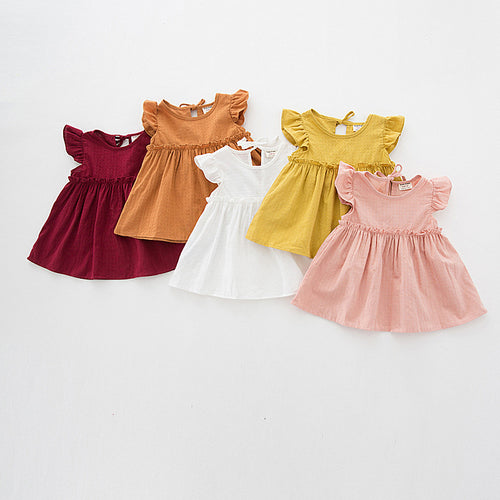 Pige Ruffle strapless bomulds kjole Stilla
