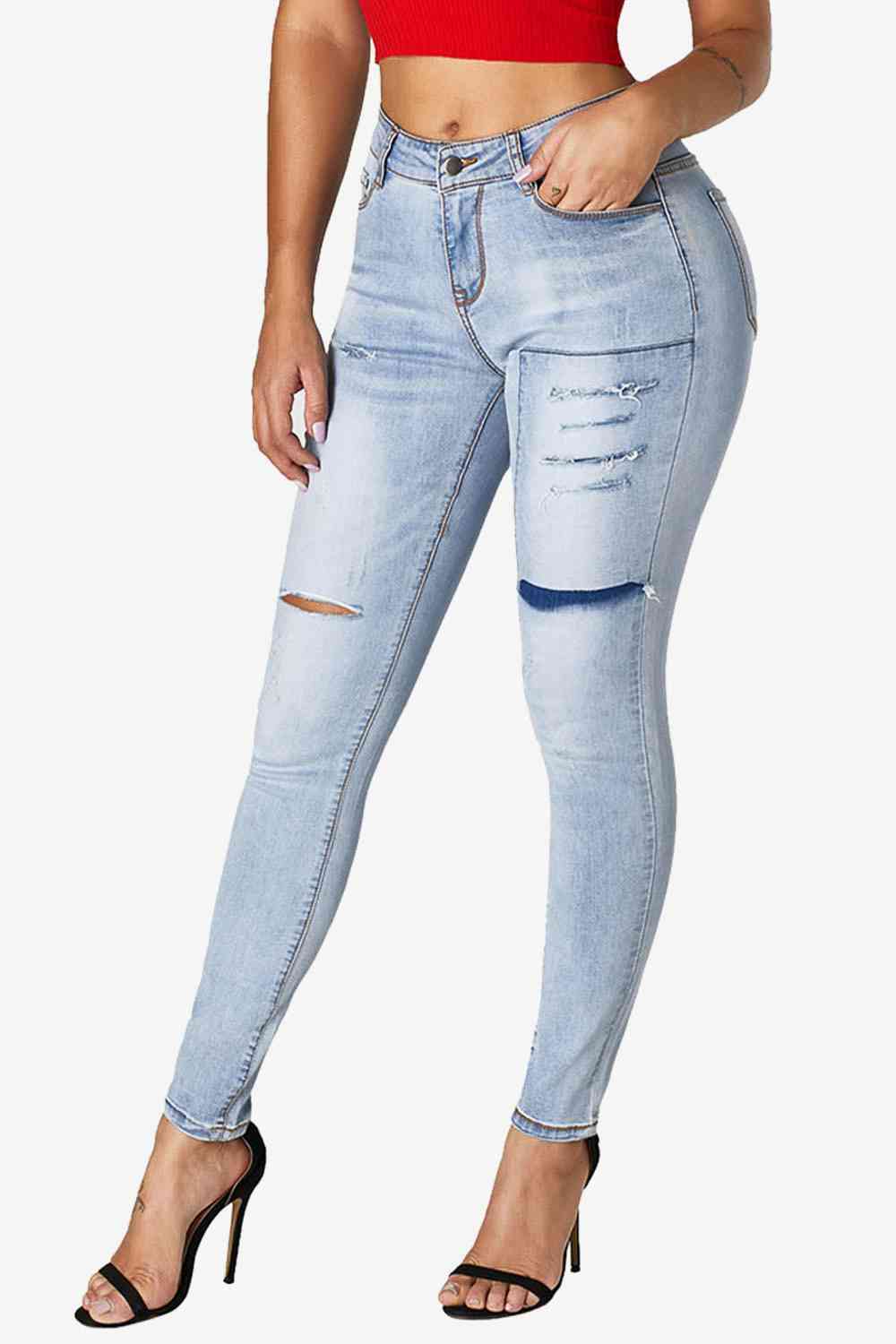 Stilla | Vask Rippet Skinny Jeans