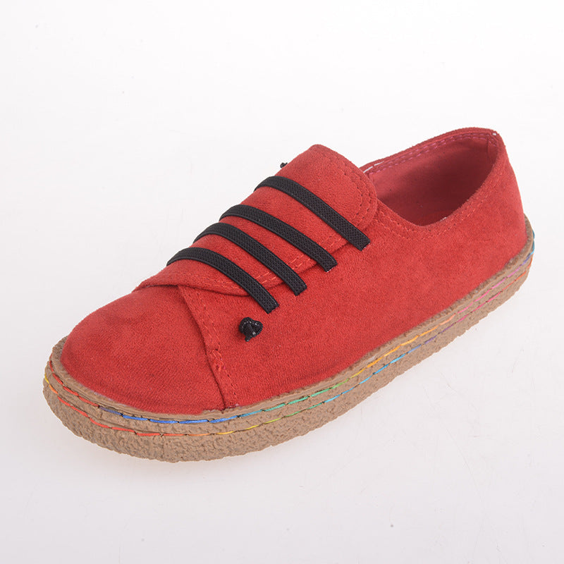 Dame nan lav sneaker espadrille med velourlæder-look, elastiske snørebånd og flettet jute-sål Skovae