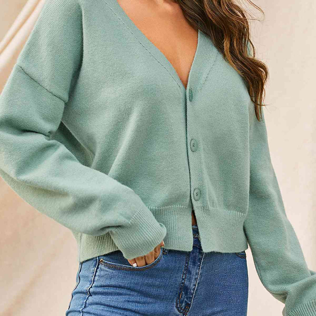 Stilla | Hals Knappe Op Lang Ærme Cardigan