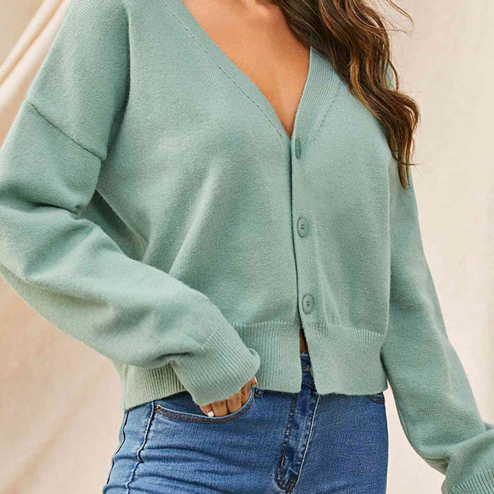 Stilla | Hals Knappe Op Lang Ærme Cardigan