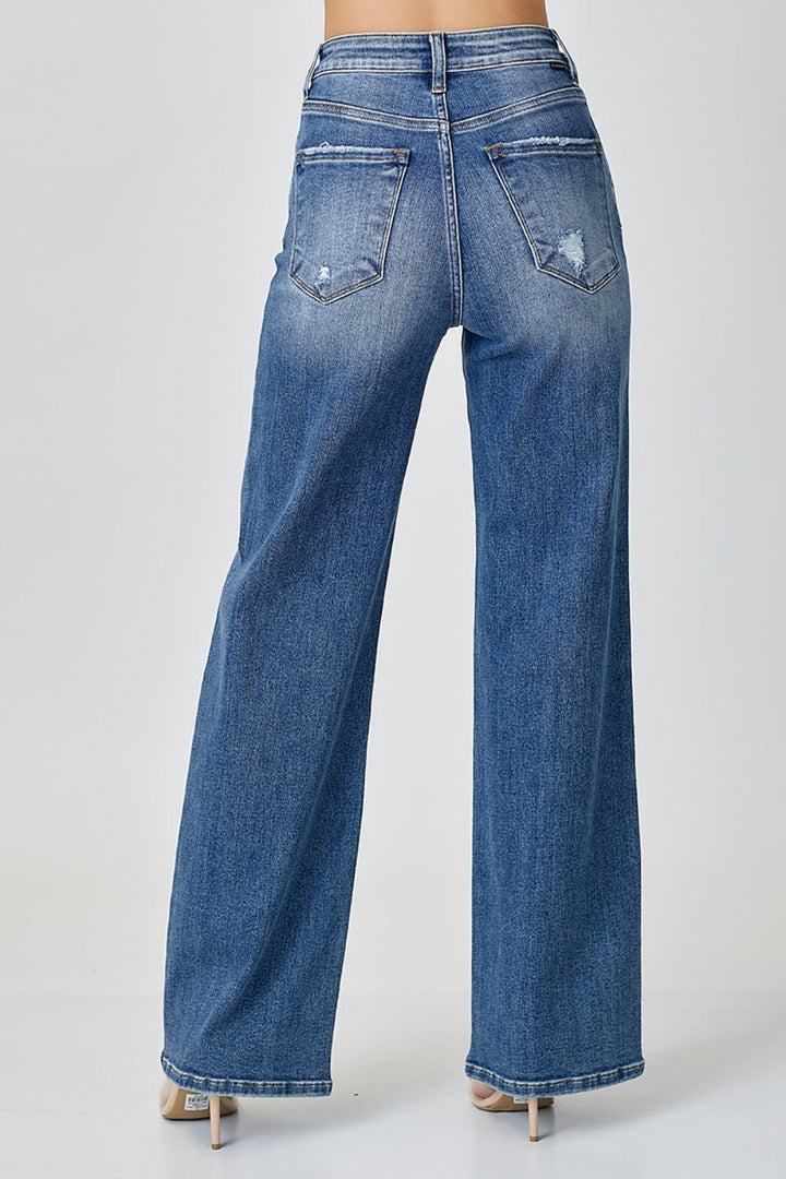 Stilla | Højtaljede Bred Ben Jeans