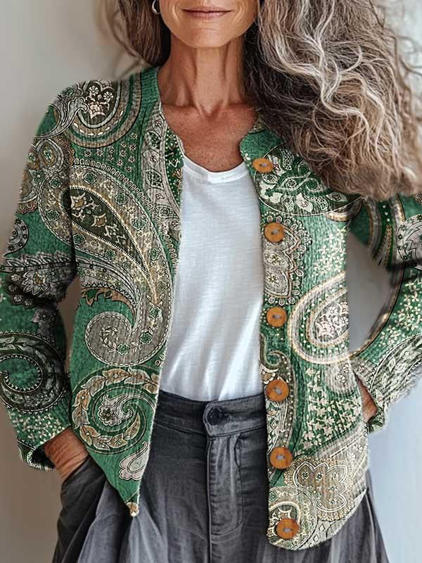 Stilla | Grøn Paisley-Jakke
