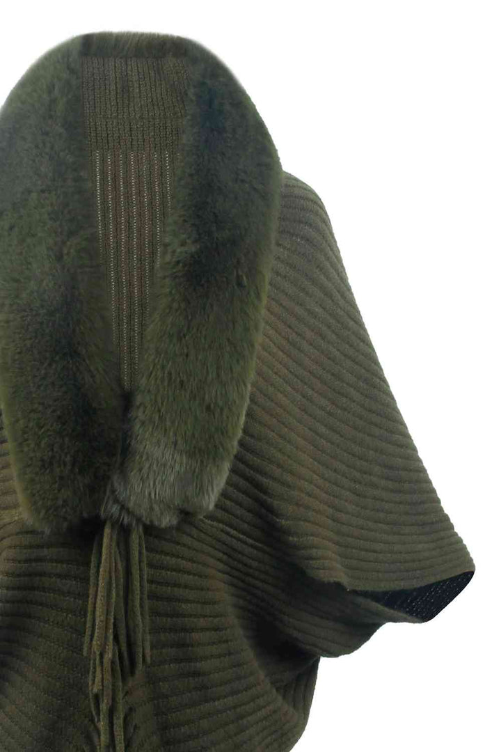 Stilla | Detaljeret Langærmet Ribbet Poncho