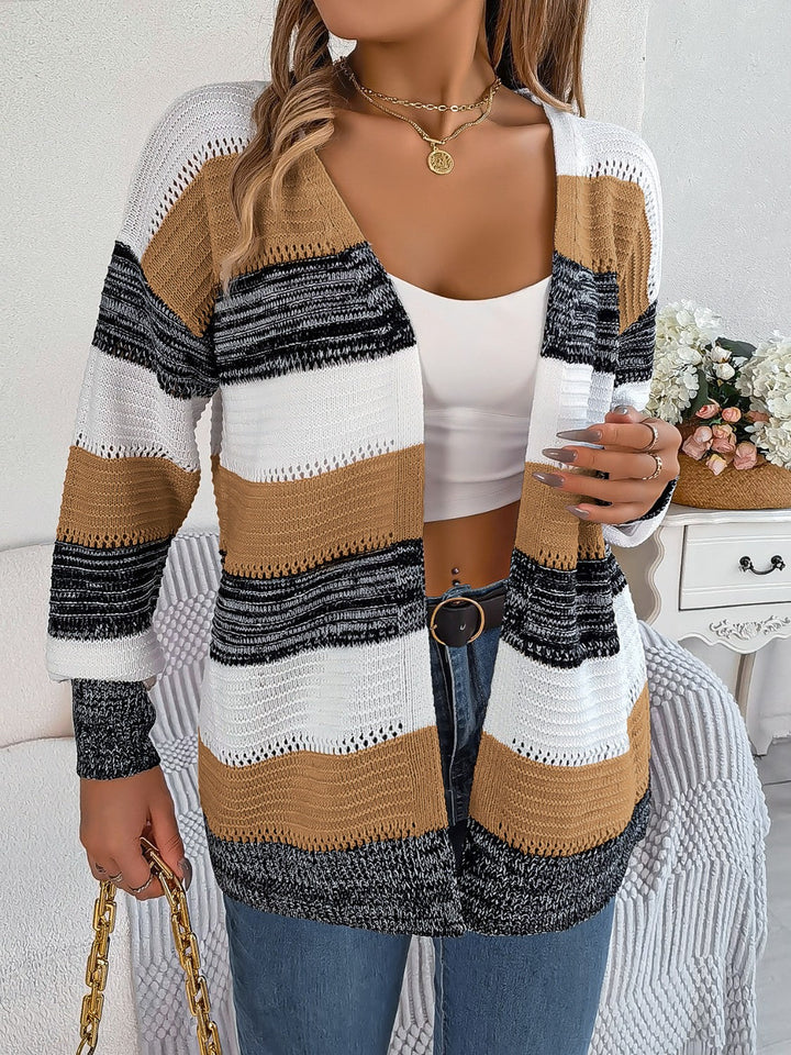 Stilla | Stribet Åben Front Cardigan