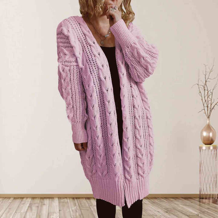 Stilla | Strik Åben Front Nedsat Skulder Cardigan