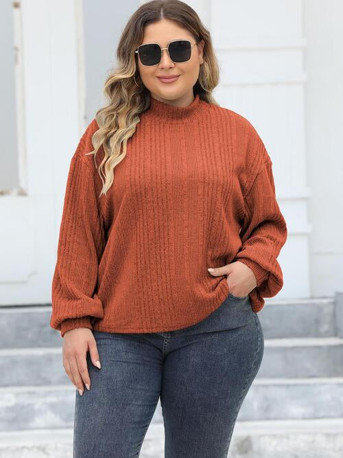 Stilla | Størrelse Mock Neck Langærmet Strikket Top