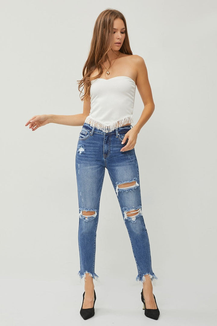 Stilla | Slidt Flosset Kant Slim Jeans