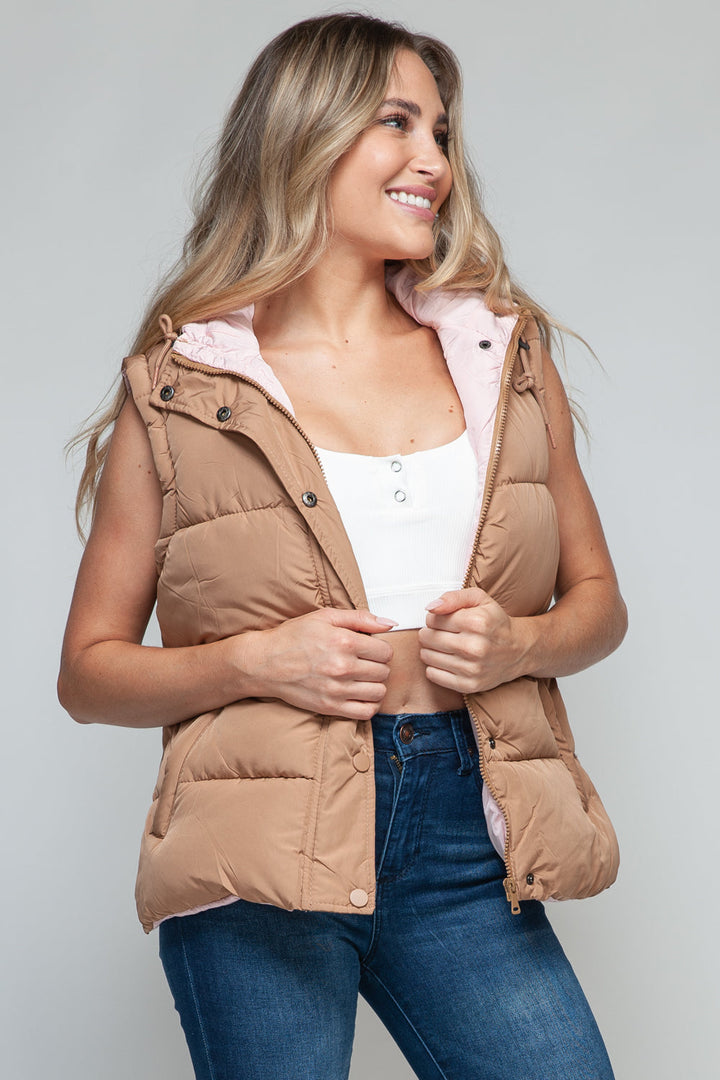 Stilla | Snob Hoodie Vest Med Trykknap og Lynlås