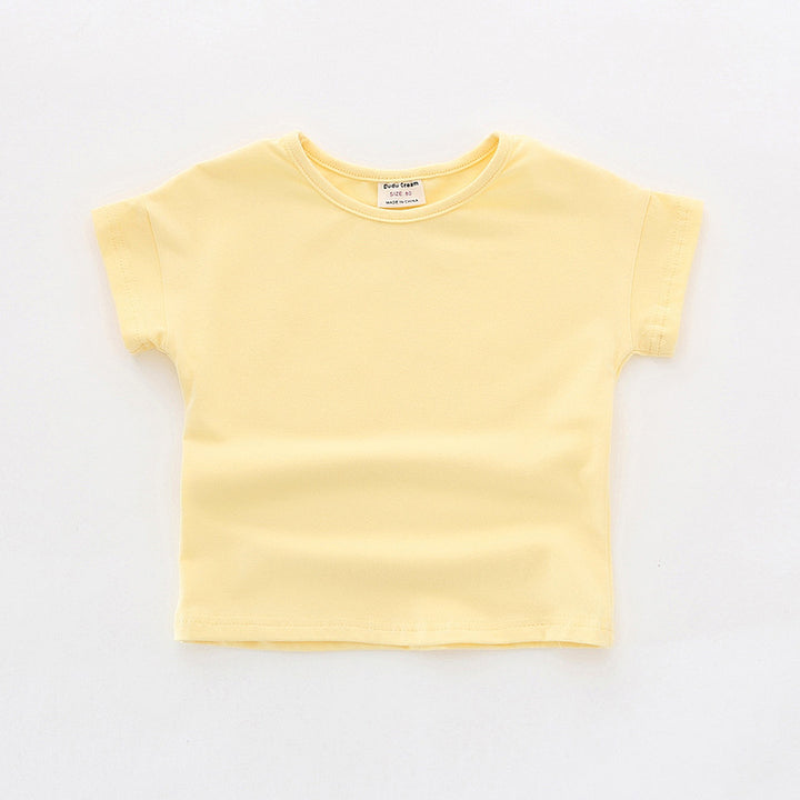 Pige Basis Bomulds Rundhals T-shirt Stilla