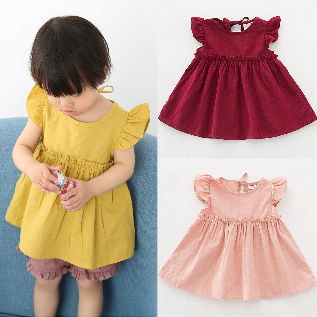 Pige Ruffle strapless bomulds kjole Stilla