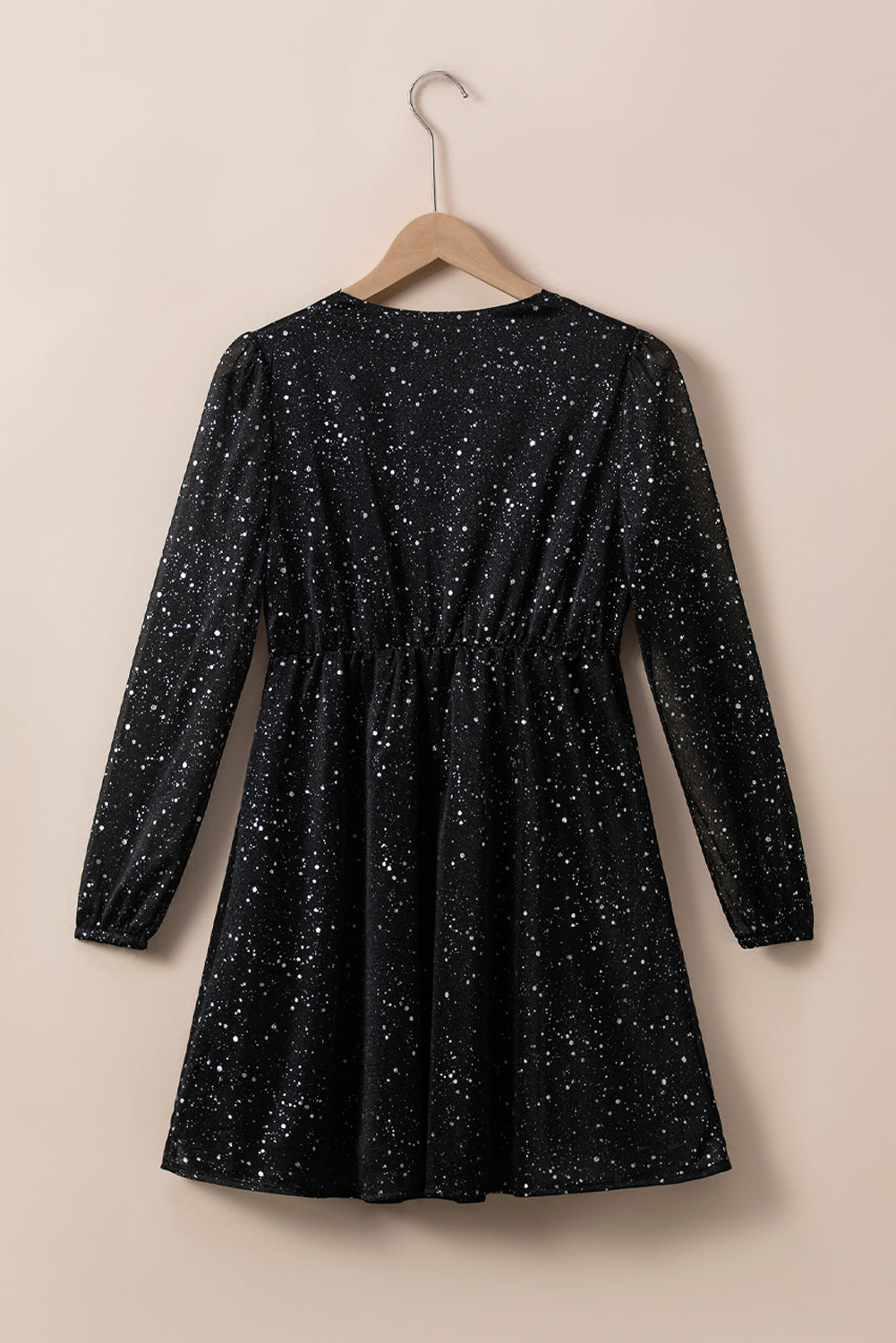 Stilla | Elegant Sort Glitrende Kjole Med Net