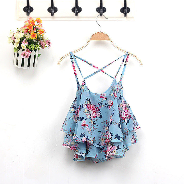 Dame Floral Rüsje Cami Top Stilla