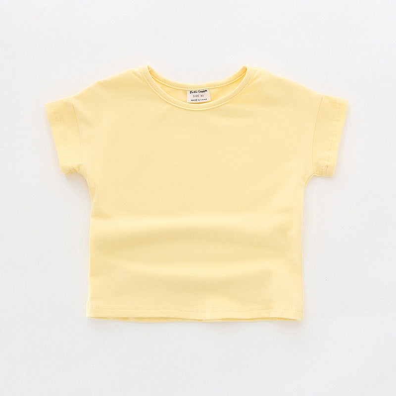 Pige Basis Bomulds Rundhals T-shirt Stilla