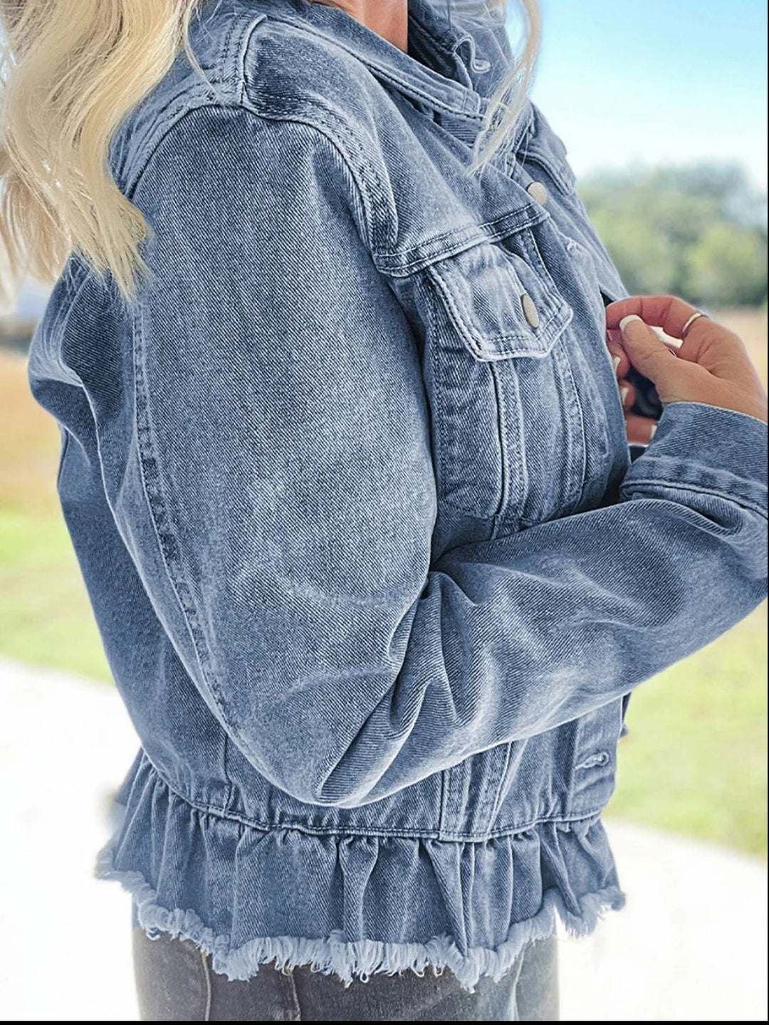 Stilla | Hem Langærmet Denim Jakke