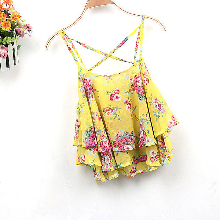 Dame Floral Rüsje Cami Top Stilla