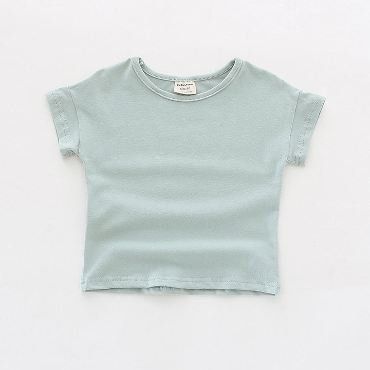 Pige Basis Bomulds Rundhals T-shirt Stilla