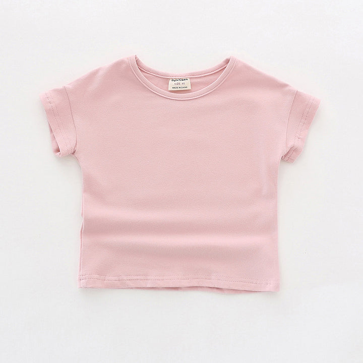 Pige Basis Bomulds Rundhals T-shirt Stilla