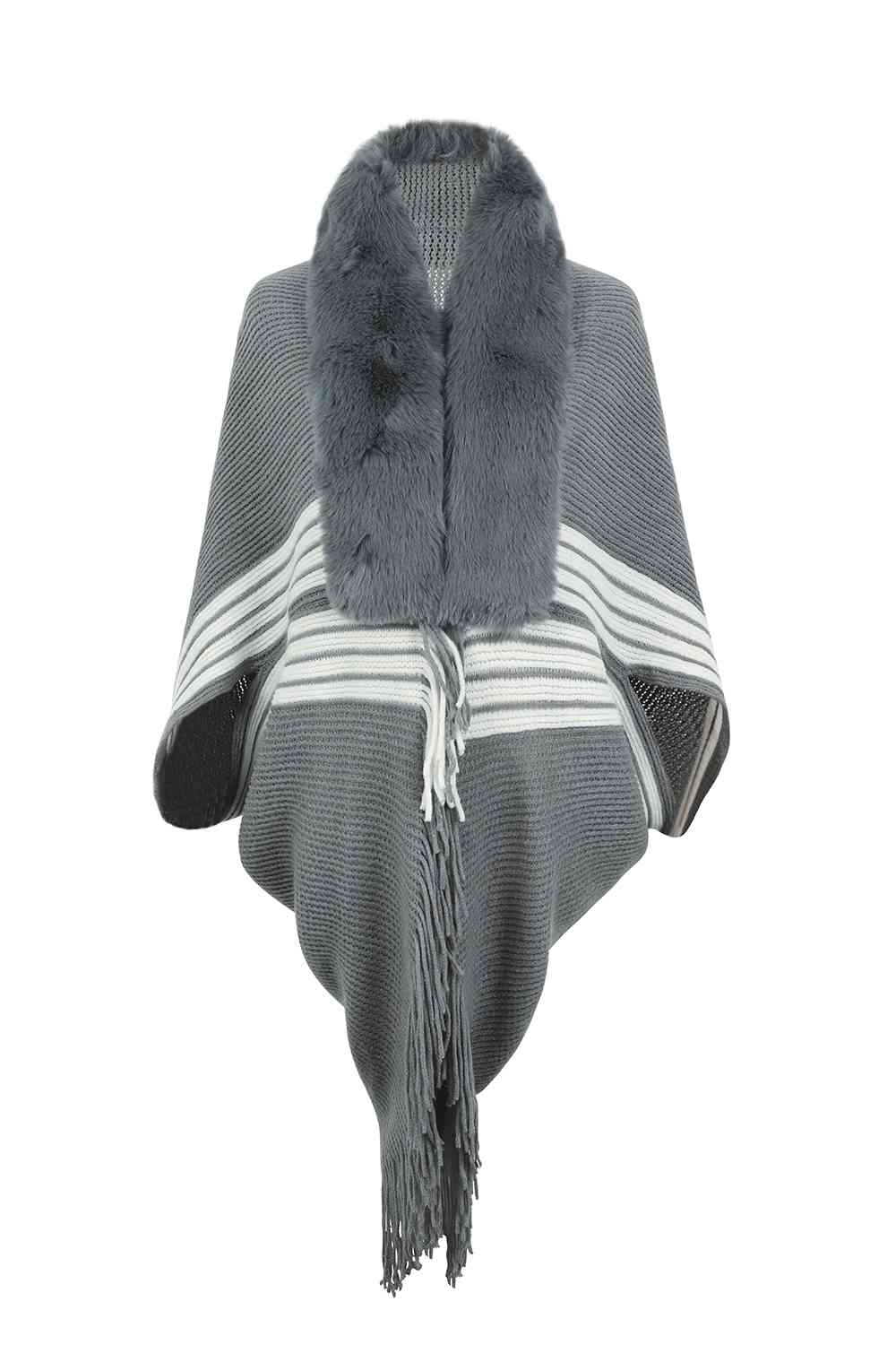 Stilla | Frynse Detalje Langærmet Poncho
