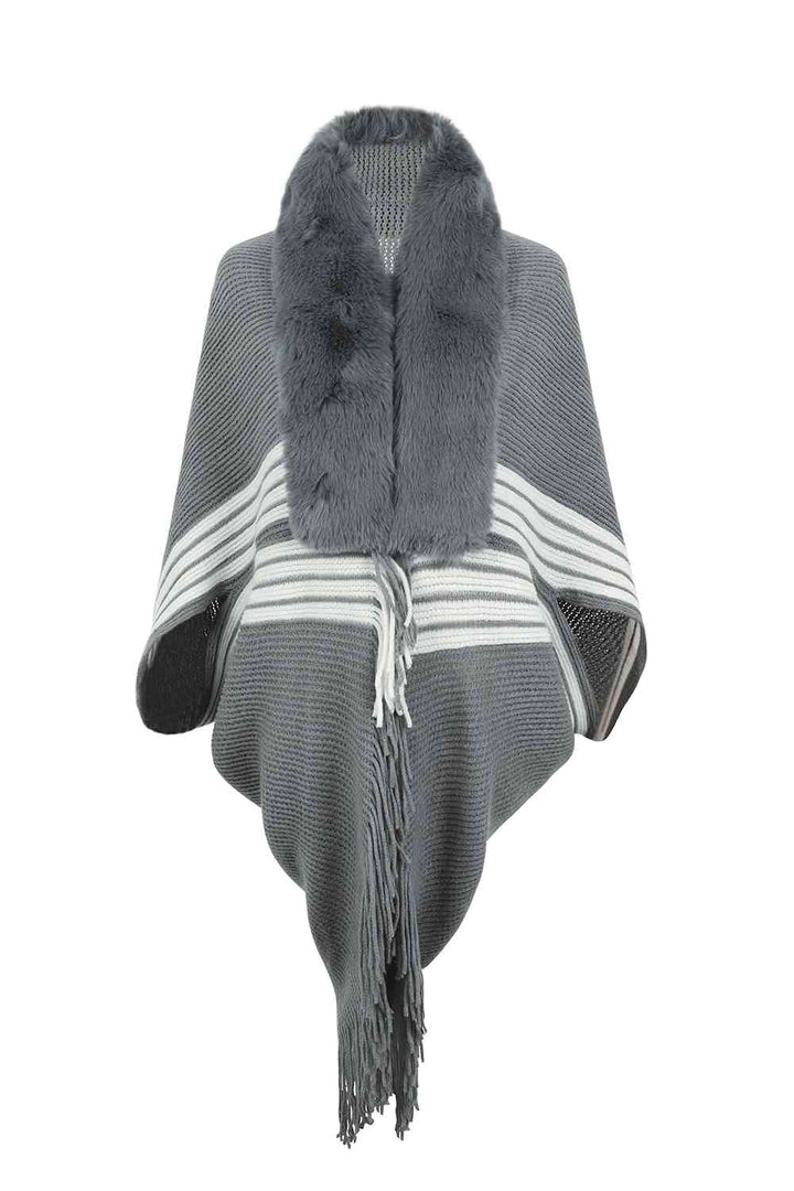 Stilla | Frynse Detalje Langærmet Poncho