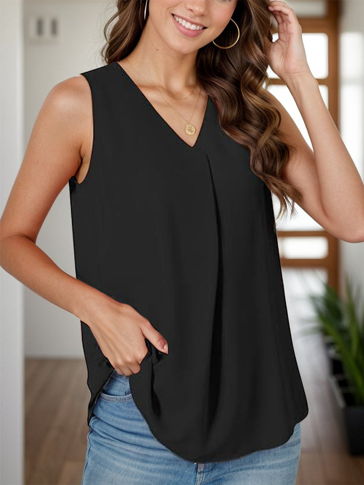 Stilla | Plus Size Rynket V-Hals Tank