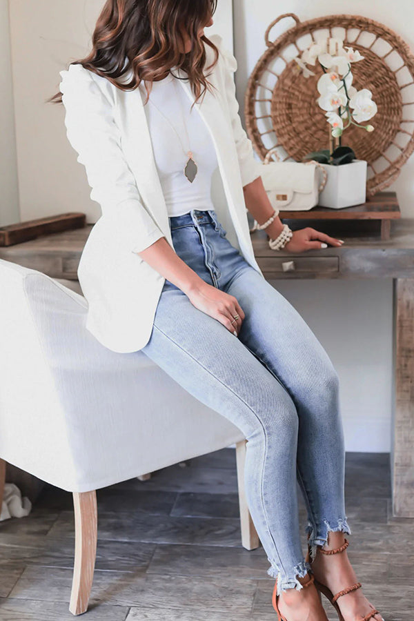 Stilla | Bubble Sleeve Åben Front Blazer